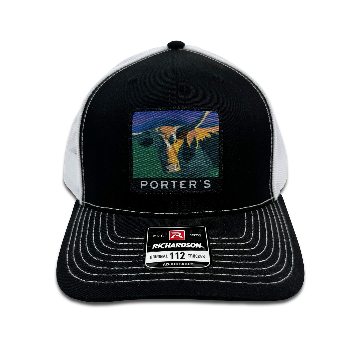 Porter's Longhorn Hat - Black/White