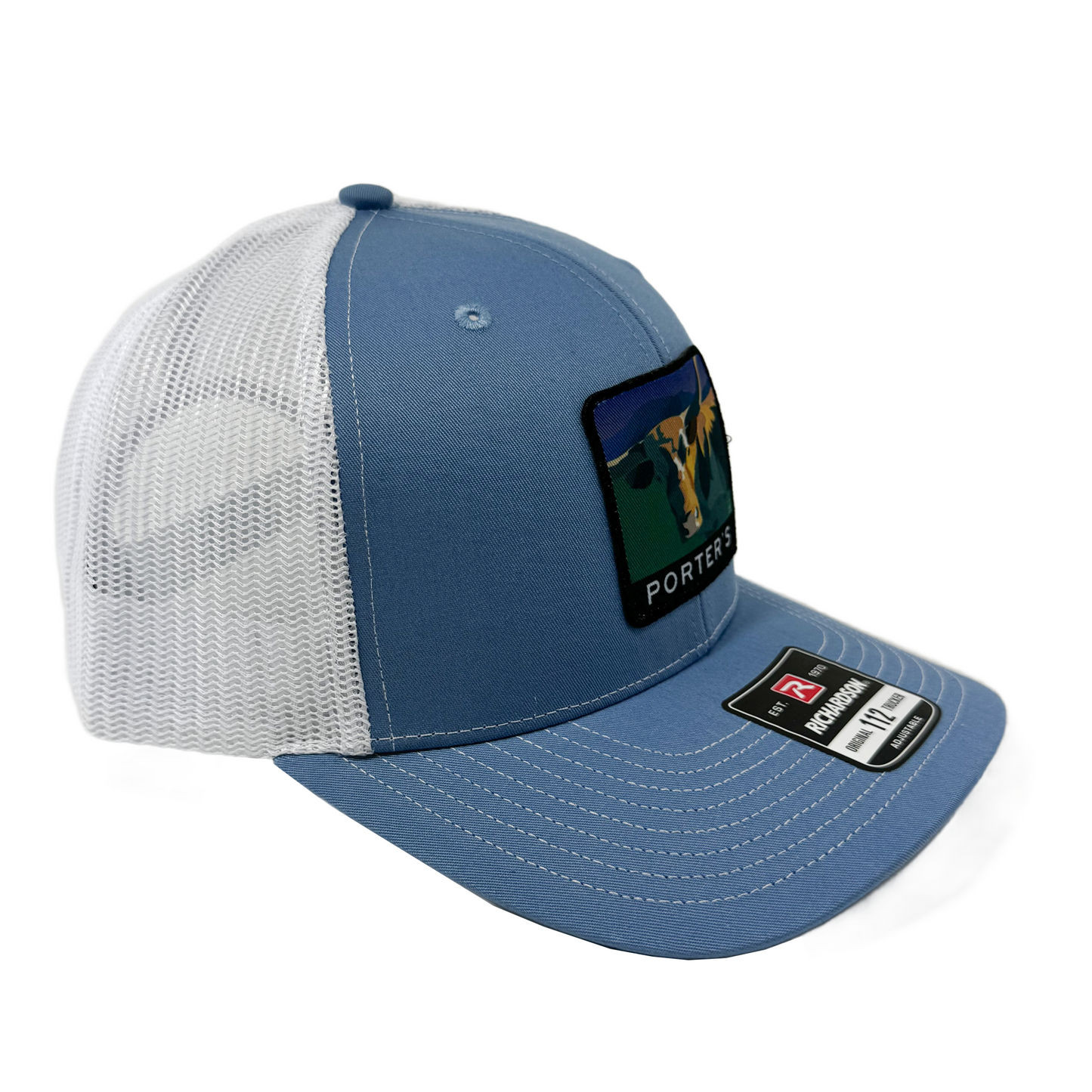 Porter's Longhorn Hat - Columbia Blue/White