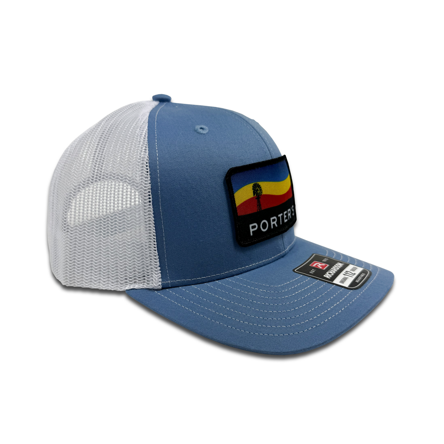 Porter's Windmill Sunset Hat - Columbia Blue/White
