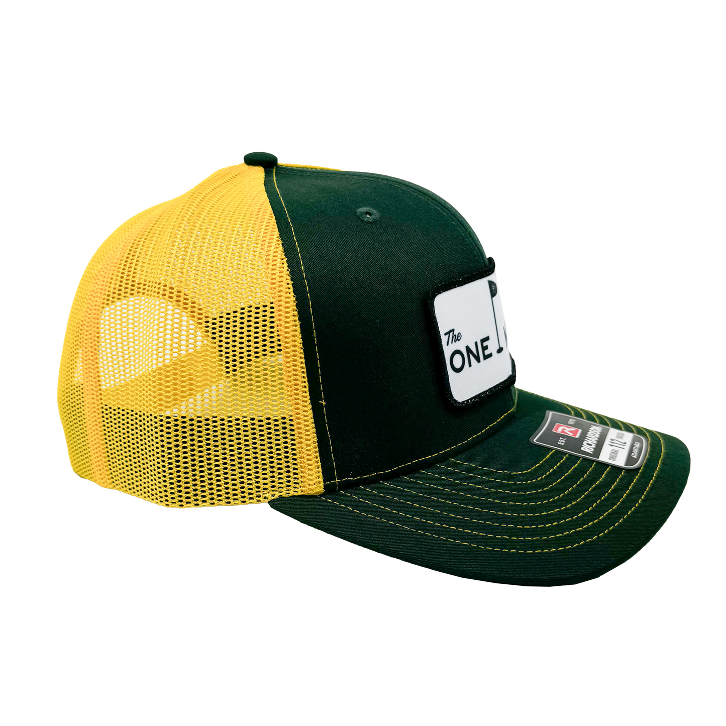 The One More Country Club Trucker Hat - Dark Green/Yellow