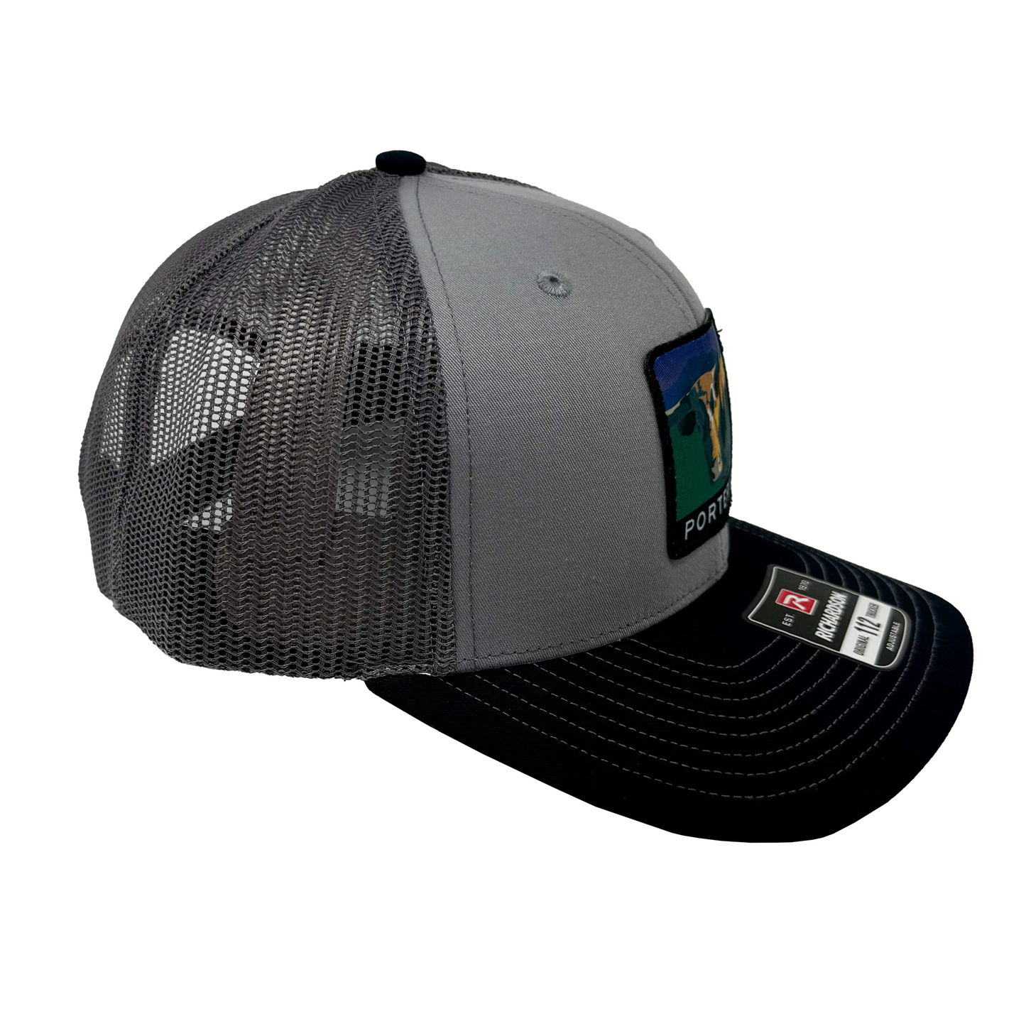 Porter's Longhorn Hat - Tri-Color: Grey/Charcoal/Navy