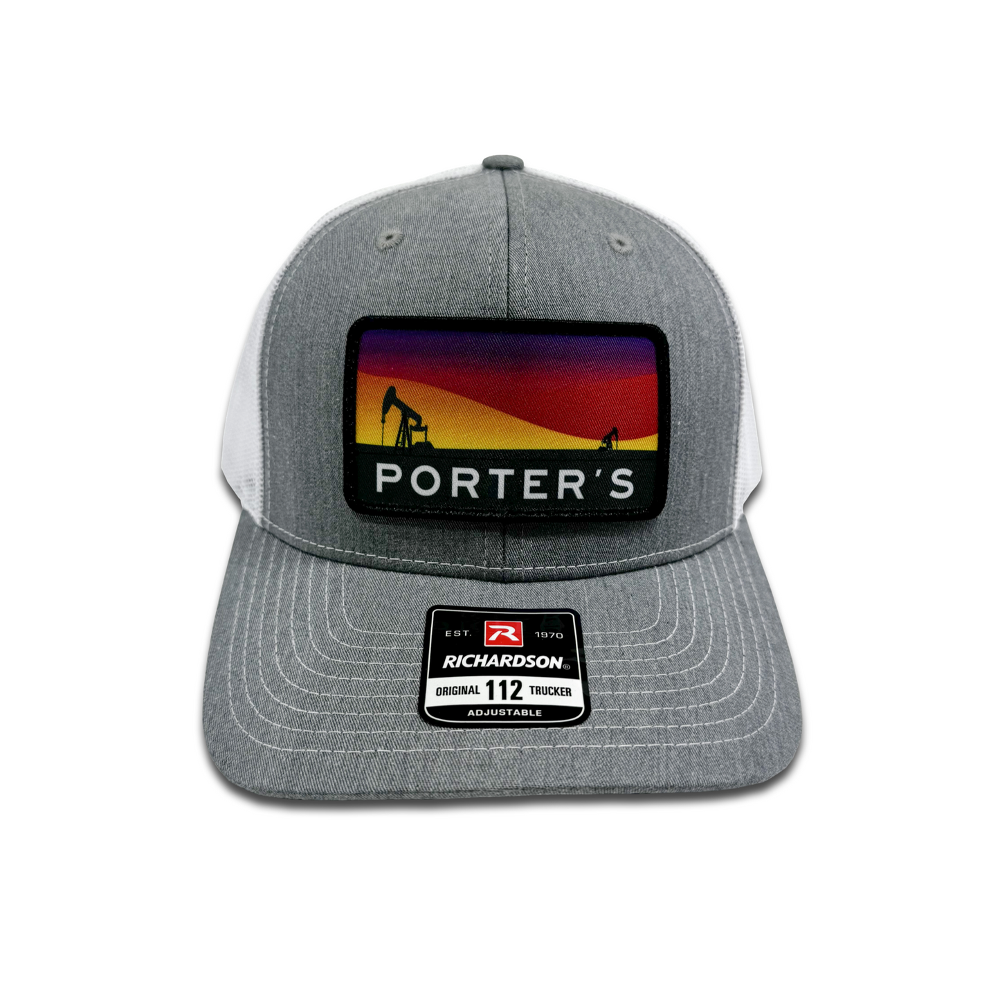 Porter's Pump Jack Sunset Hat - Heather Grey/White