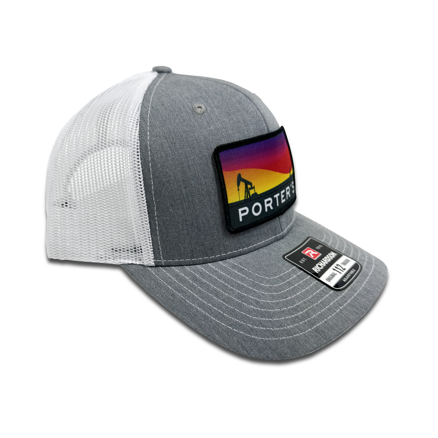 Porter's Pump Jack Sunset Hat - Heather Grey/White
