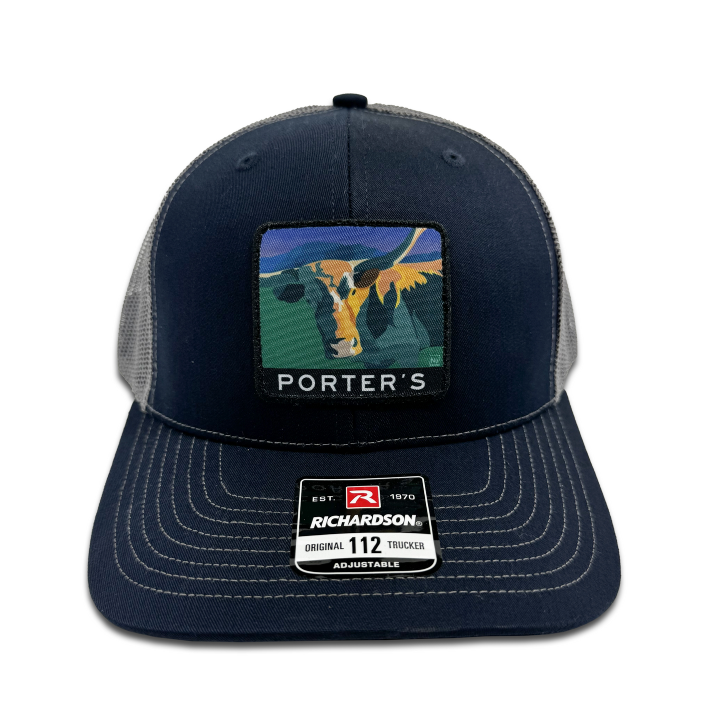 Porter's Longhorn Hat - Navy/Gray