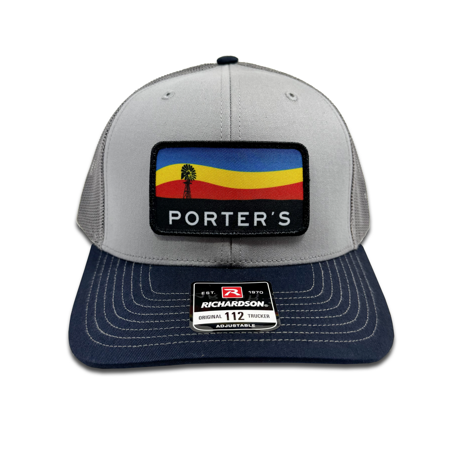 Porter's Windmill Sunset Hat - Tri-Color: Grey/Charcoal/Navy