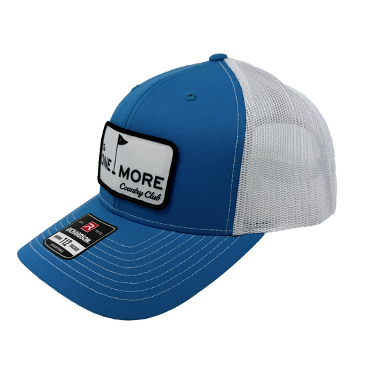 The One More Country Club Trucker Hat - Cyan/White