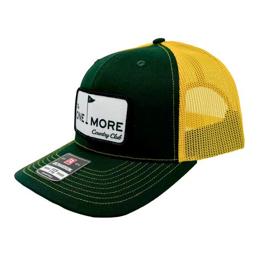 The One More Country Club Trucker Hat - Dark Green/Yellow