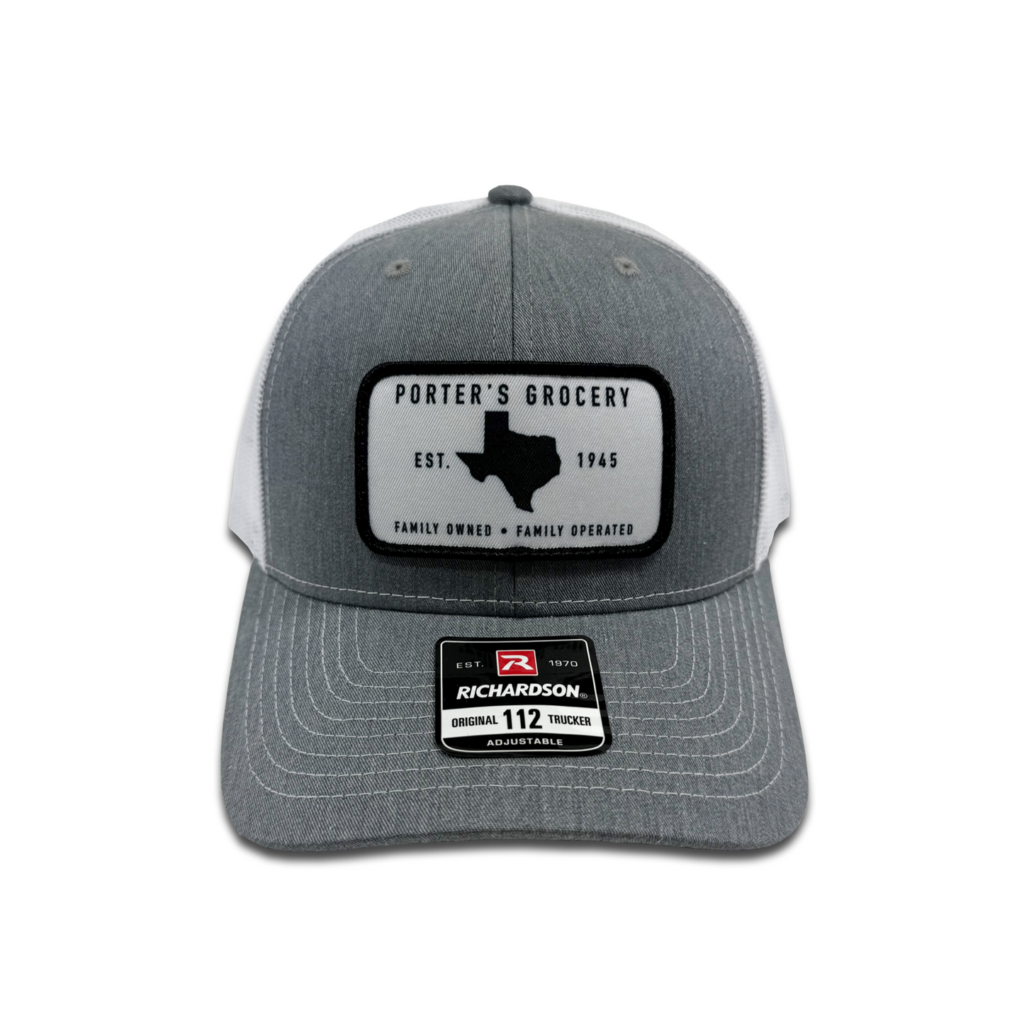 Porter's Grocery Logo Hat - Heather Grey/White