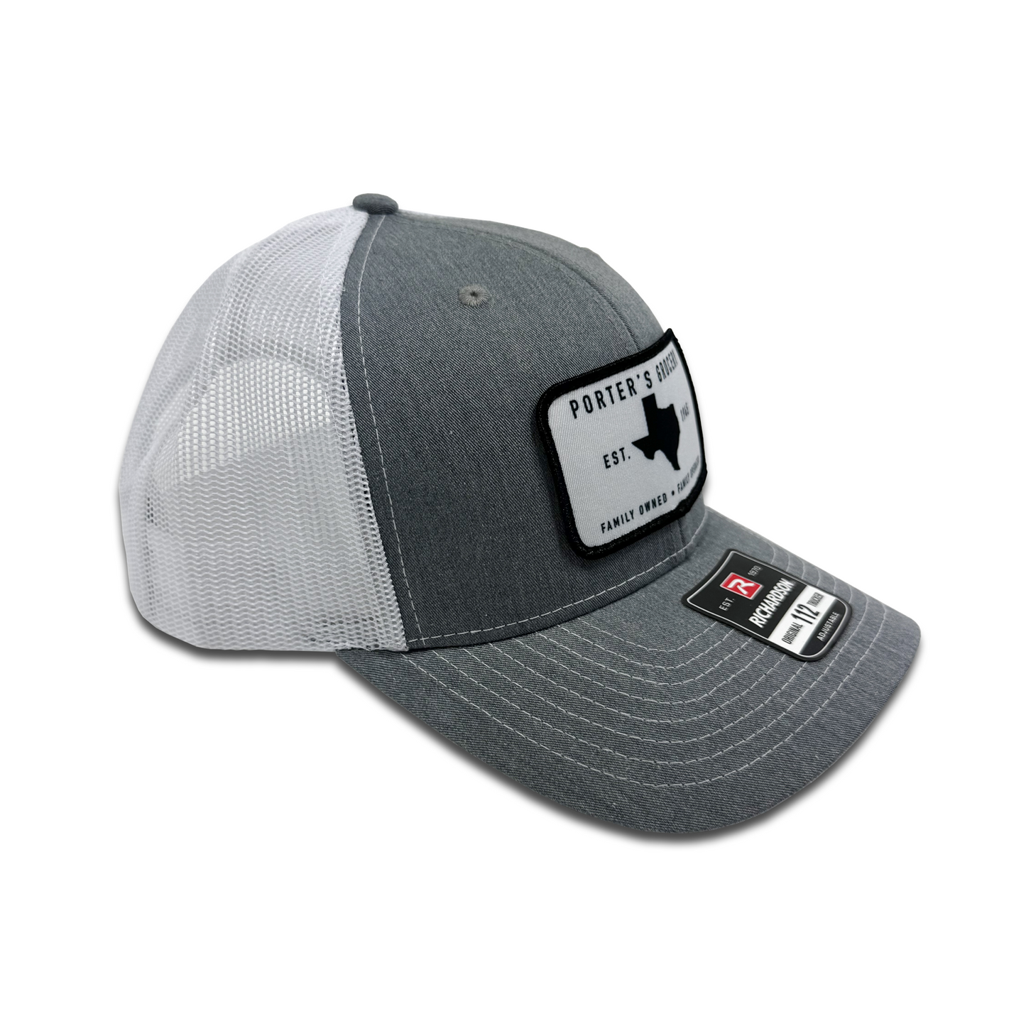 Porter's Grocery Logo Hat - Heather Grey/White