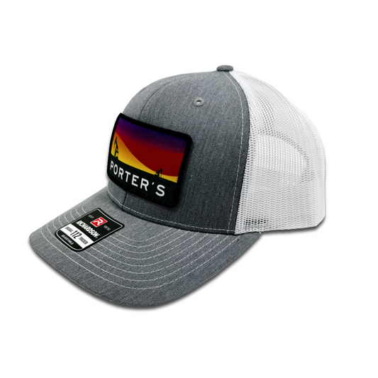 Porter's Pump Jack Sunset Hat - Heather Grey/White