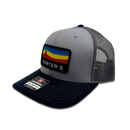 Porter's Windmill Sunset Hat - Tri-Color: Grey/Charcoal/Navy